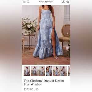 V. Chapman The Charlotte Dress in Denim Blue Windsor